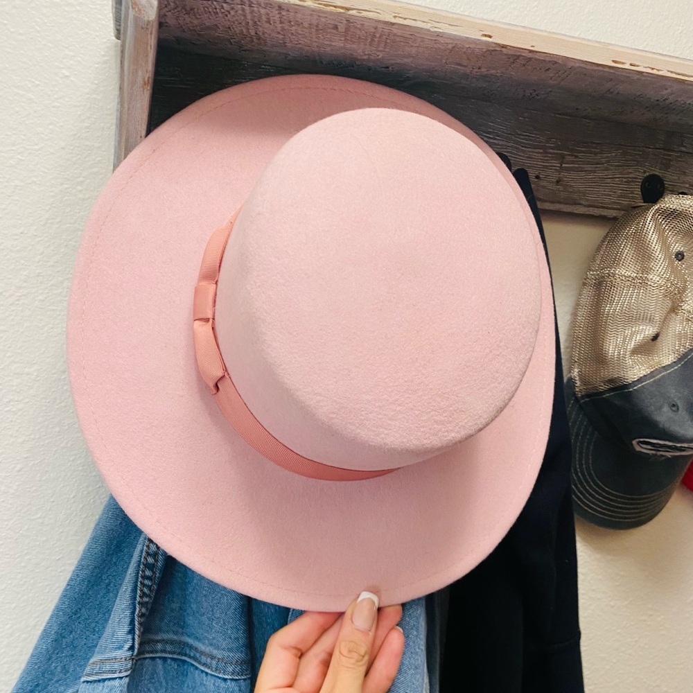 Lack Of Color-Light Pink Wide Brim Hat